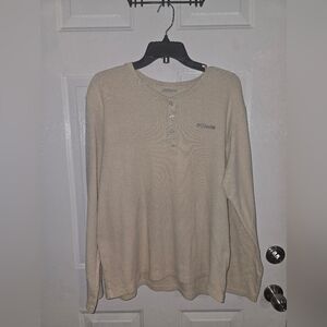 Columbia Sportswear Thermal Henley | Size L | Sandstone Beige | Waffle Knit